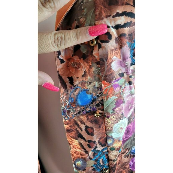 ROSSI ROMA FANCY Multicolor  COAT JACKET design Large NWT  Made in Italy Jewelry - Picture 2 of 13